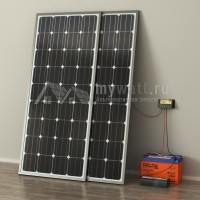 Комплект солнечных батарей 0,6кВт/100Ач/1,2кВт*ч в сутки "Автономная электростанция - 200"