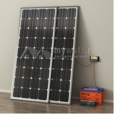 Комплект солнечных батарей 0,6кВт/100Ач/1,2кВт*ч в сутки "Автономная электростанция - 200"