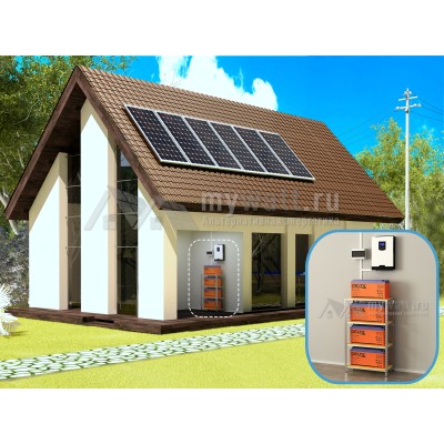 Комплект солнечных батарей 5кВт/600Ач/9кВт*ч в сутки "Комбинированная электростанция - 1680" 